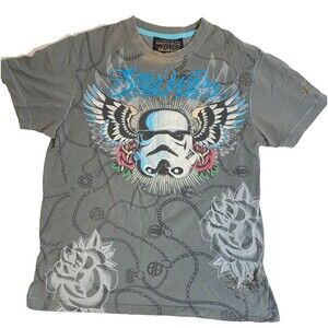 Star Wars Stormtrooper T-Shirt w/ Wings/Roses~Distressed~Marc Ecko~LY2K~M Medium